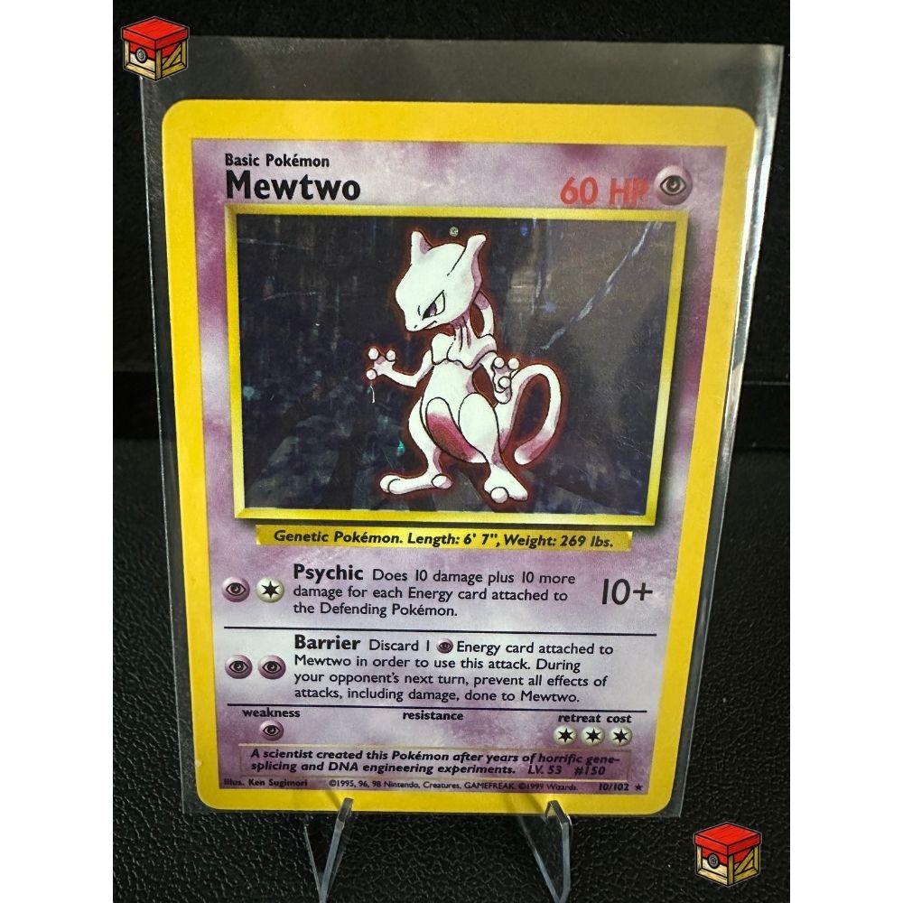 Raw Base Set Unlimited Mewtwo LP image 0