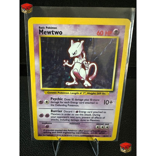Raw Base Set Unlimited Mewtwo LP image 0