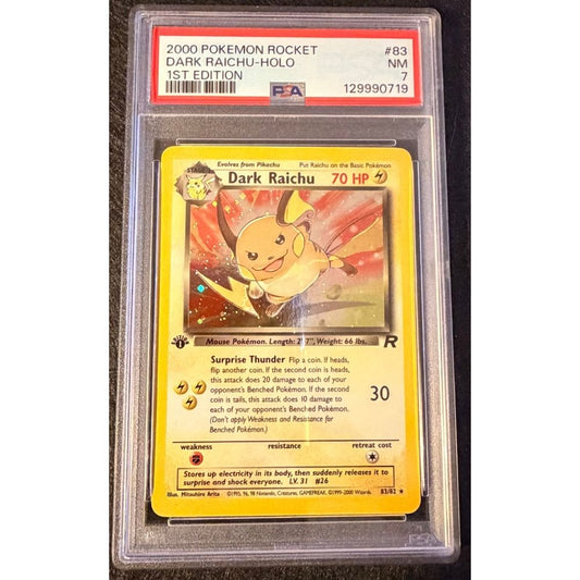 2000 Pokemon Rocket Dark Raichu - Holo 1st Edition PSA 7 image 0