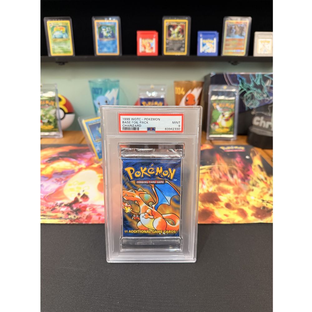 Pokemon PSA 9 Base Set Booster Pack Thick Font (Charizard)